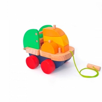 Camión Volcador Clásico – Juguete de Arrastre en Madera