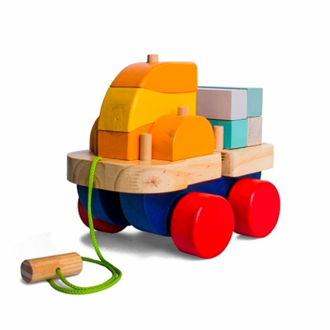Camión de Carga de Madera - Juguete estimo Montessori - Imagen 2