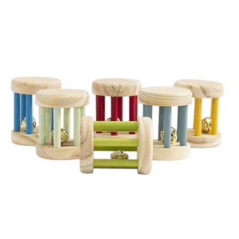 Mini Sonaja con Cascabel – Juguete Sensorial de Madera para Bebés