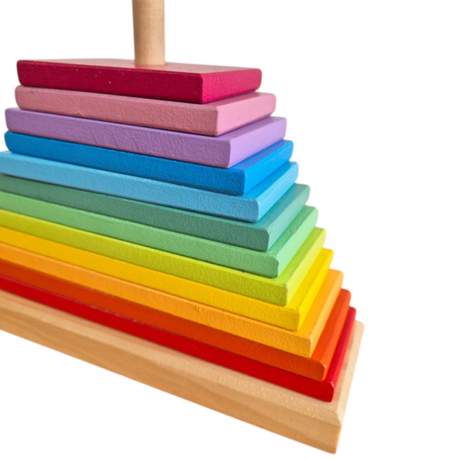 Torre de Encastre Clásica – Pirámide de Colores en Madera - Imagen 5