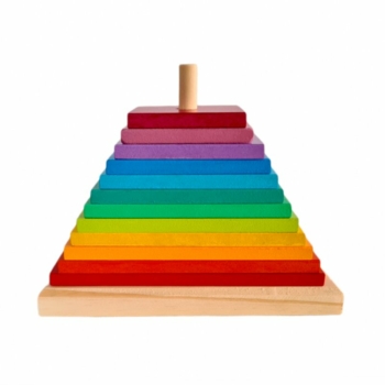 Torre de Encastre Clásica – Pirámide de Colores en Madera