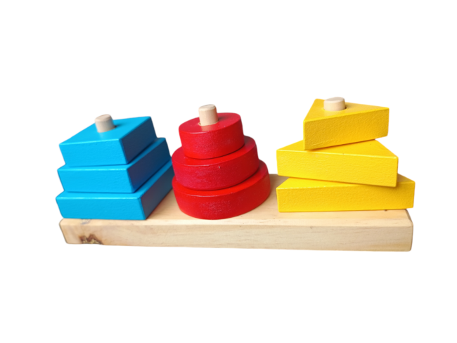 Torre de 9 Bloques – Juego Didáctico de Encastre en Madera