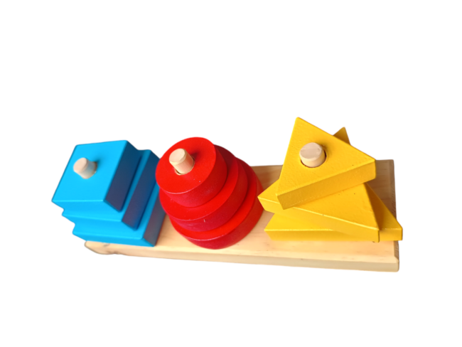 Torre de 9 Bloques – Juego Didáctico de Encastre en Madera - Imagen 2