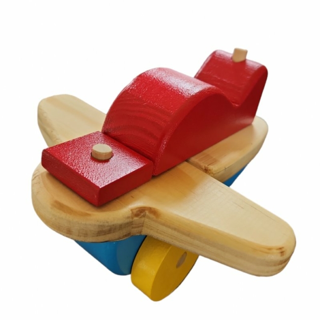 Mini Avión Jumbo – Juguete de Madera Didáctico y Creativo - Imagen 2
