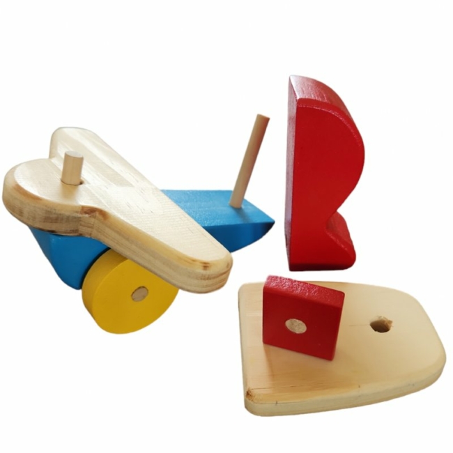 Mini Avión Jumbo – Juguete de Madera Didáctico y Creativo - Imagen 3