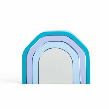 Arcoíris de Madera Venecia - Apilable en Tonos Azules