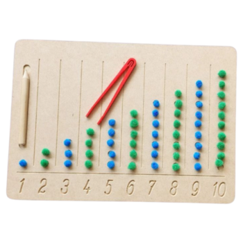 Tablero Numérico Montessori del 1 al 10 – Juego de Conteo Sensorial